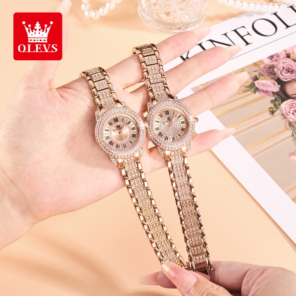 Luxury Watch Diamond - OLEVS Luxe mode dameshorloges Diamanten wijzerplaat
