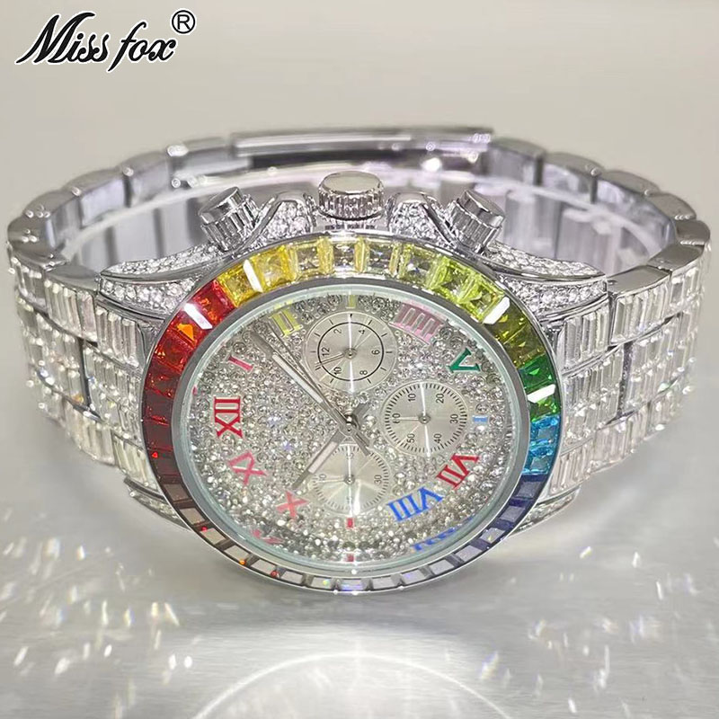 Luxury Watch Maker - Missfox Luxe Iced Horloge Voor Mannen