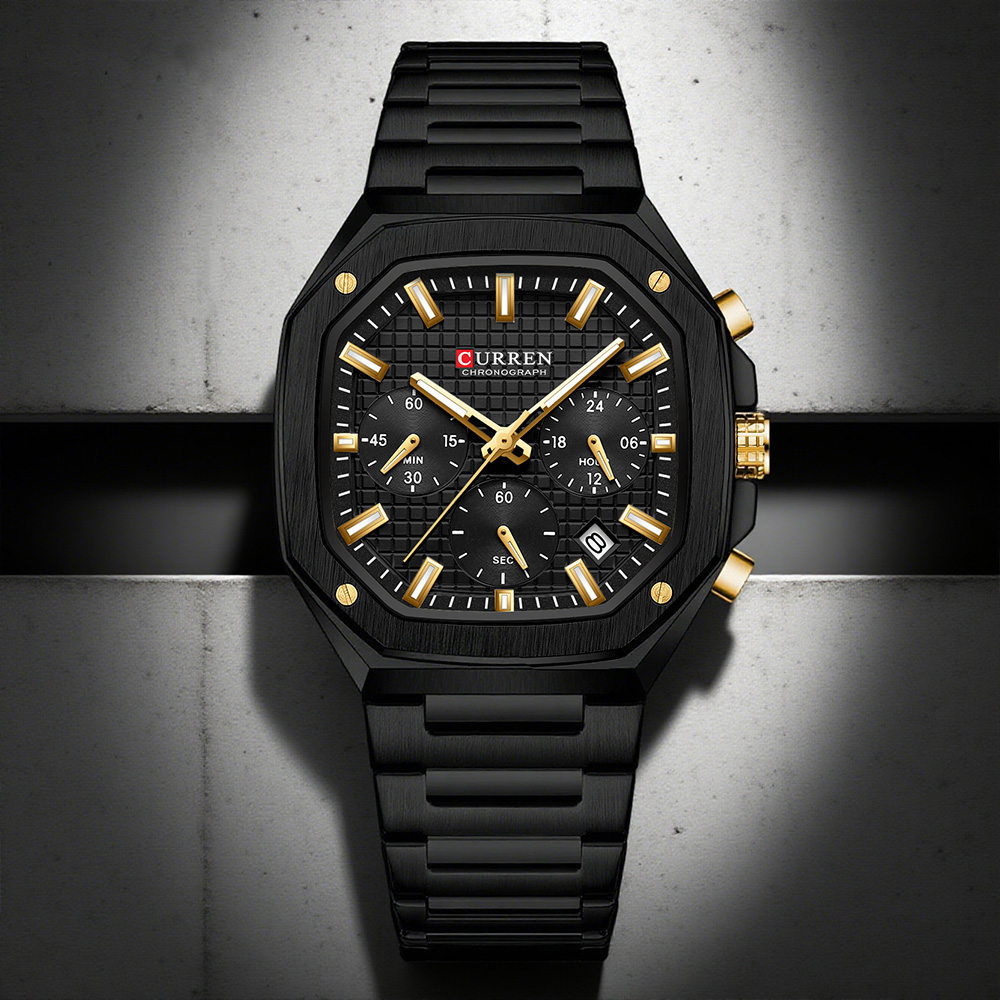 Luxury Watch Men - CURREN Luxe Vierkant Chrono Horloge voor