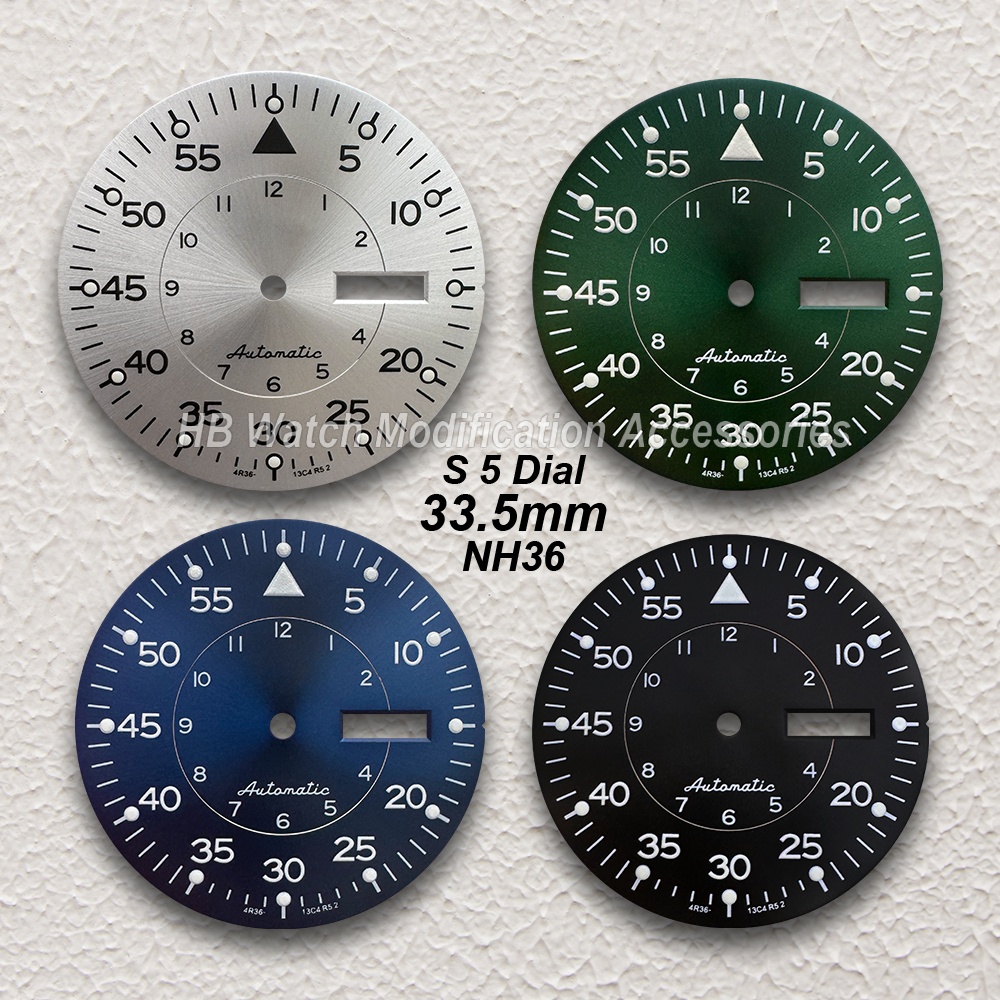 Luxury Watch Face - 33.5mm S5 Logo Sunray Wijzerplaat Fit