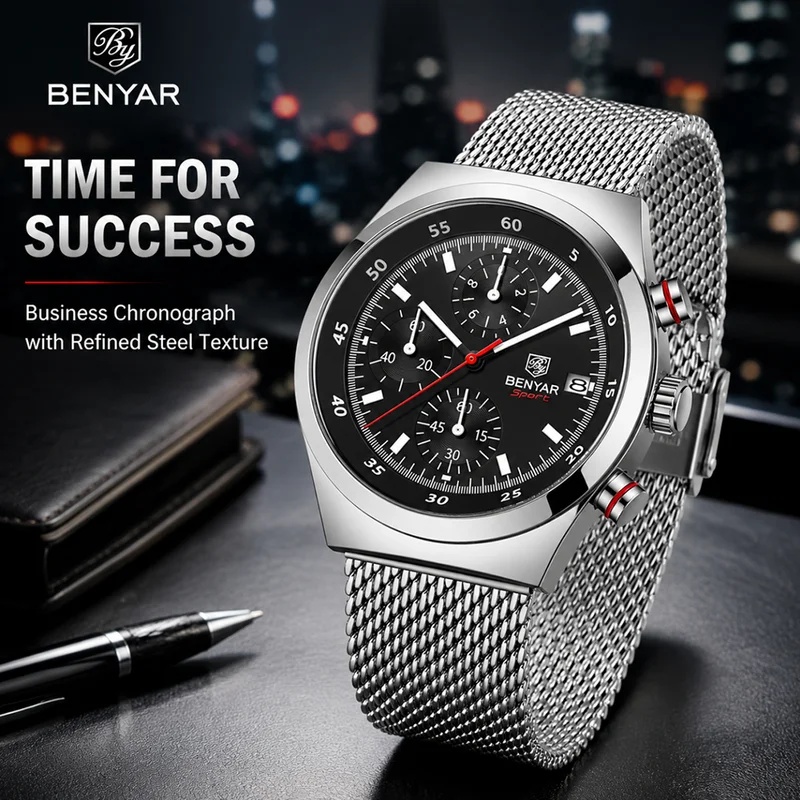 BENYAR 2026 Nieuw Top Luxe Mer - Luxury Quartz Watch Brands recensie en prijs